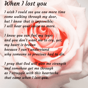When I lost You Poem 300 x 300